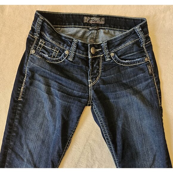 Silver Jeans Berkley Straight Women's Size 26/32 Blue Stretch - Picture 2 of 14